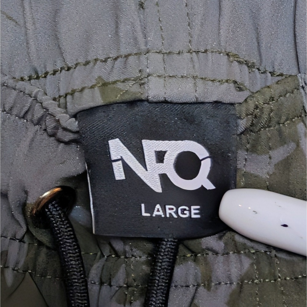 NFQ Shorts Mens Large Camo 5" Inseam Lined Grey Athletic Gym Running Training - Picture 7 of 12